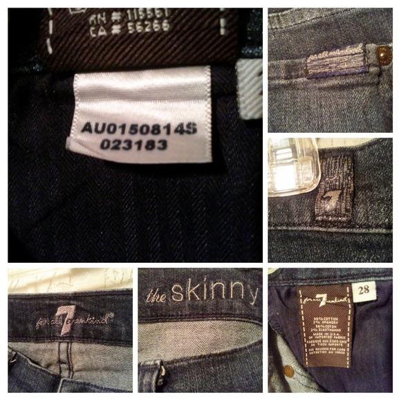 7FAM The Skinny Dark Jeans Women's Sz 28 - Picture 8 of 8